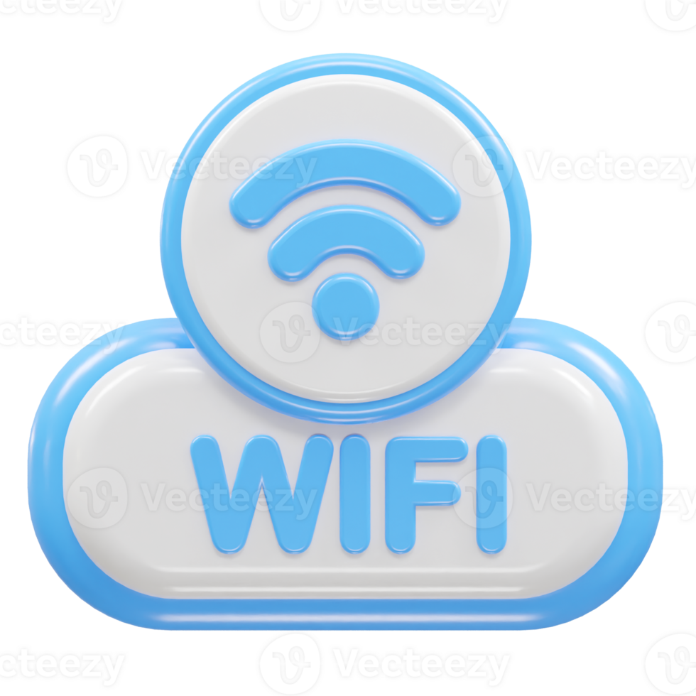 Wifi icon 3d rendering illustration png
