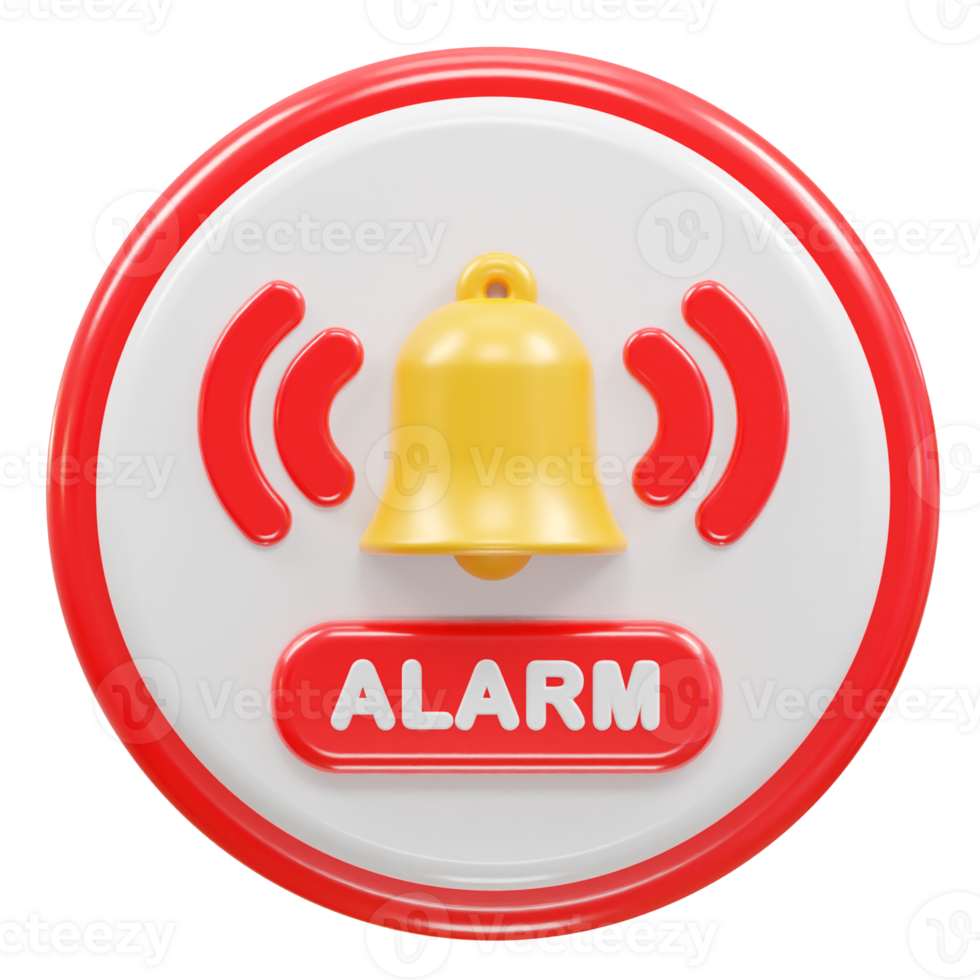 alarm icon 3d illustration rendering png