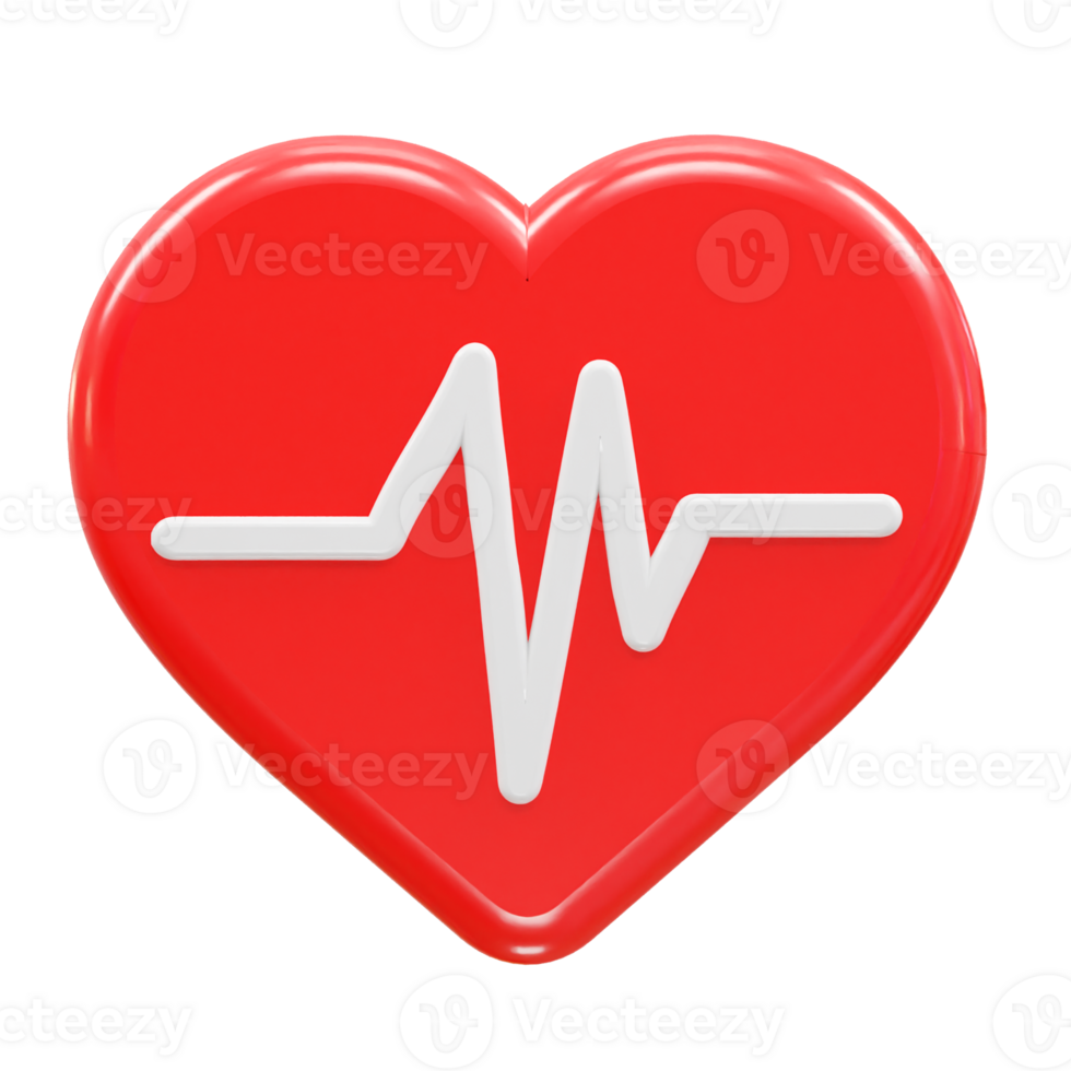 Heart icon 3d illustration rendering png
