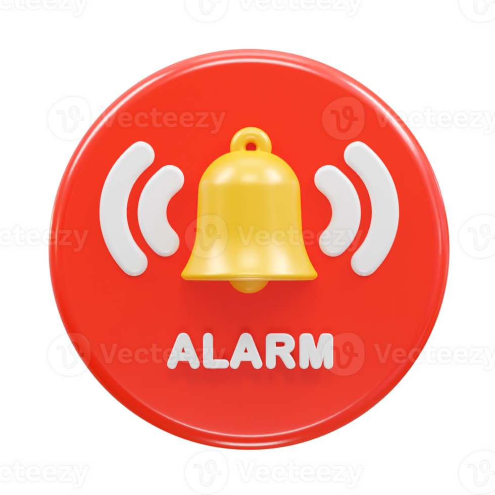 alarma icono 3d ilustración representación png