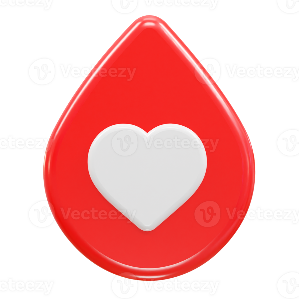 Blood icon 3d rendering illustration element png