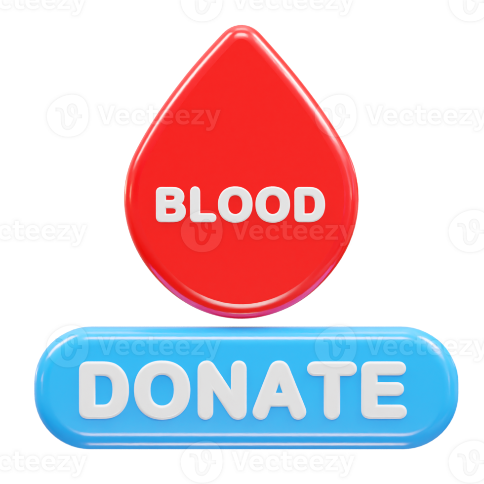Blood icon 3d rendering illustration element png