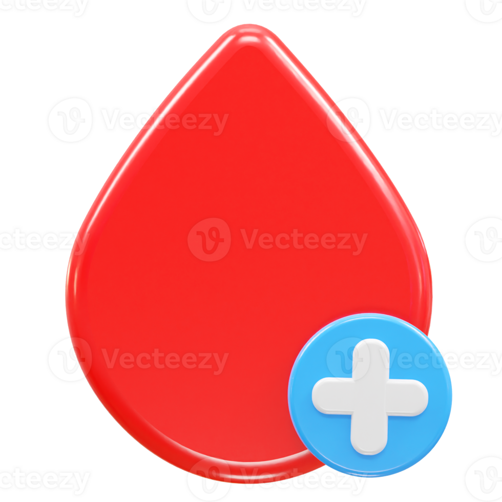 Blood icon 3d rendering illustration element png