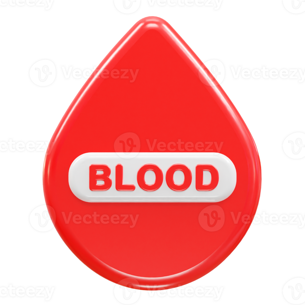 Blood icon 3d rendering illustration element png