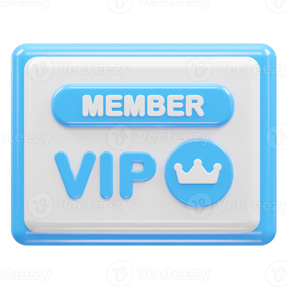 Vip icon 3d rendering element vip member icon illustration png