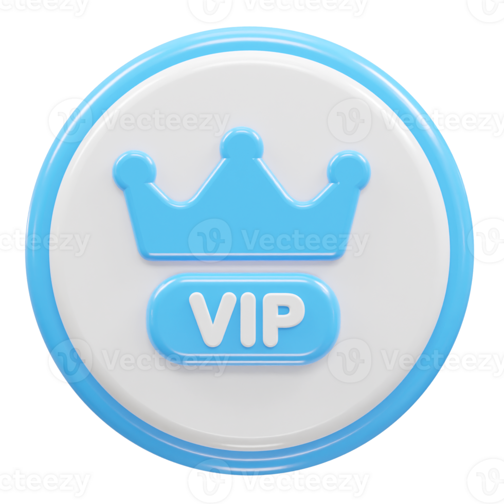 Vip icon 3d rendering element vip member icon illustration png