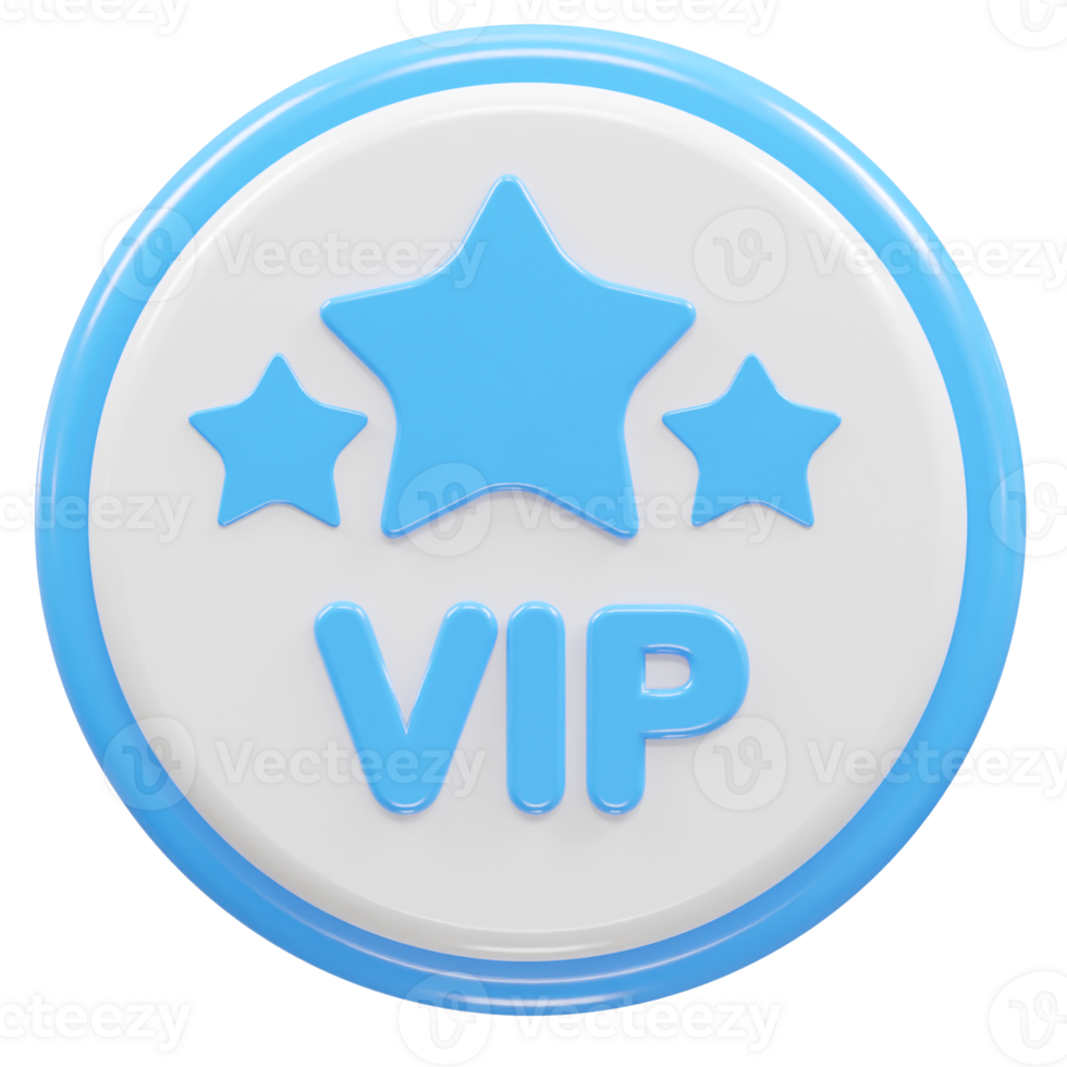 Vip icon 3d rendering element vip member icon illustration png