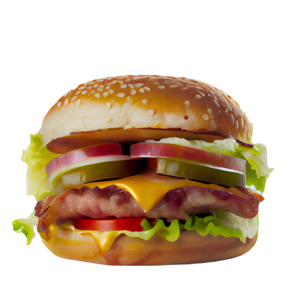 ai gegenereerd sappig fijnproever cheeseburger Aan een sesam zaad bun png