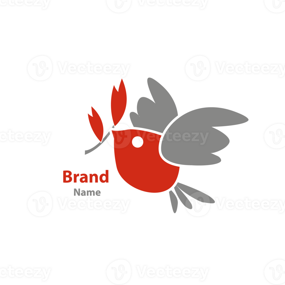 Modern bird logo with wheat png