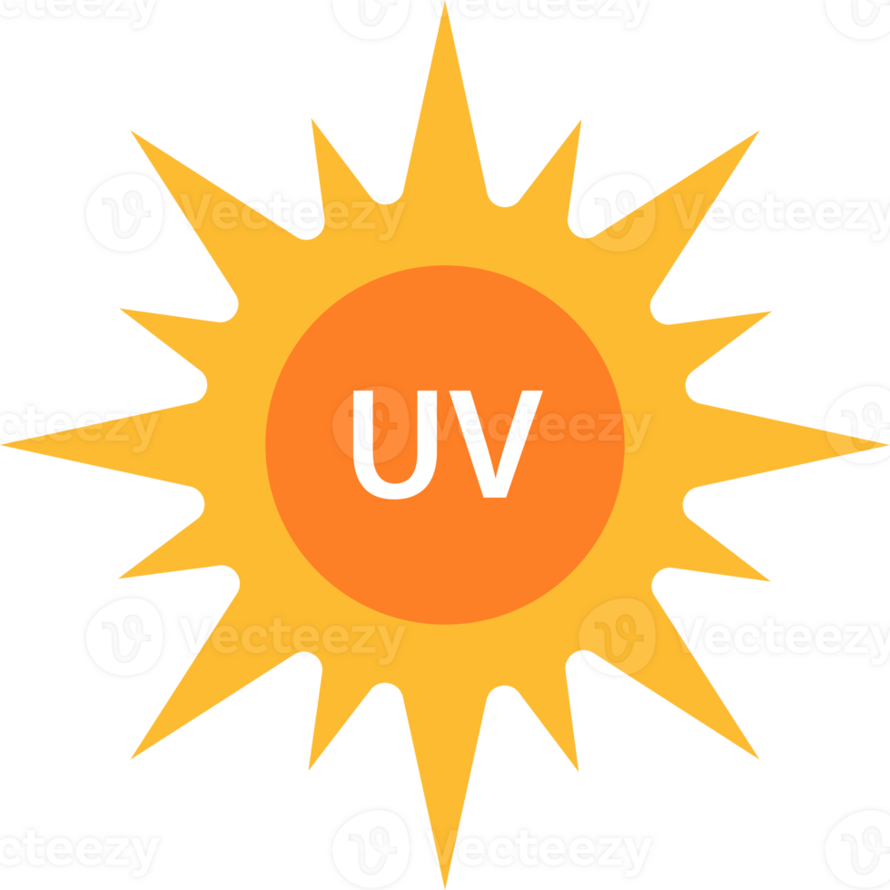 UV radiation icon solar ultraviolet light symbol for graphic design, logo, web site, social media, mobile app, ui illustration. png