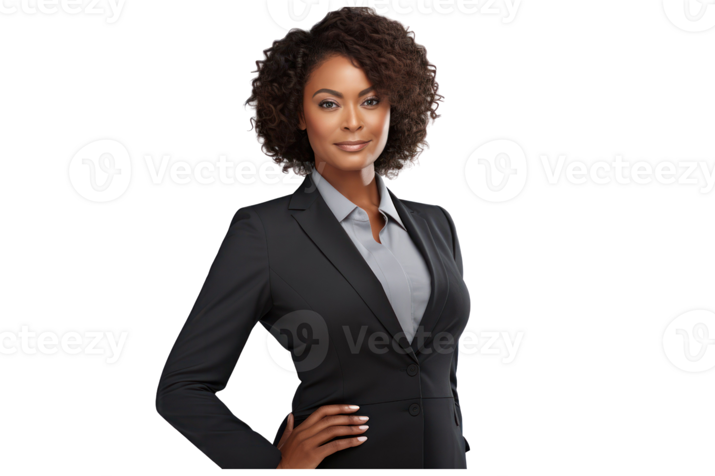 AI generated good looking business woman isolated on transparent background png