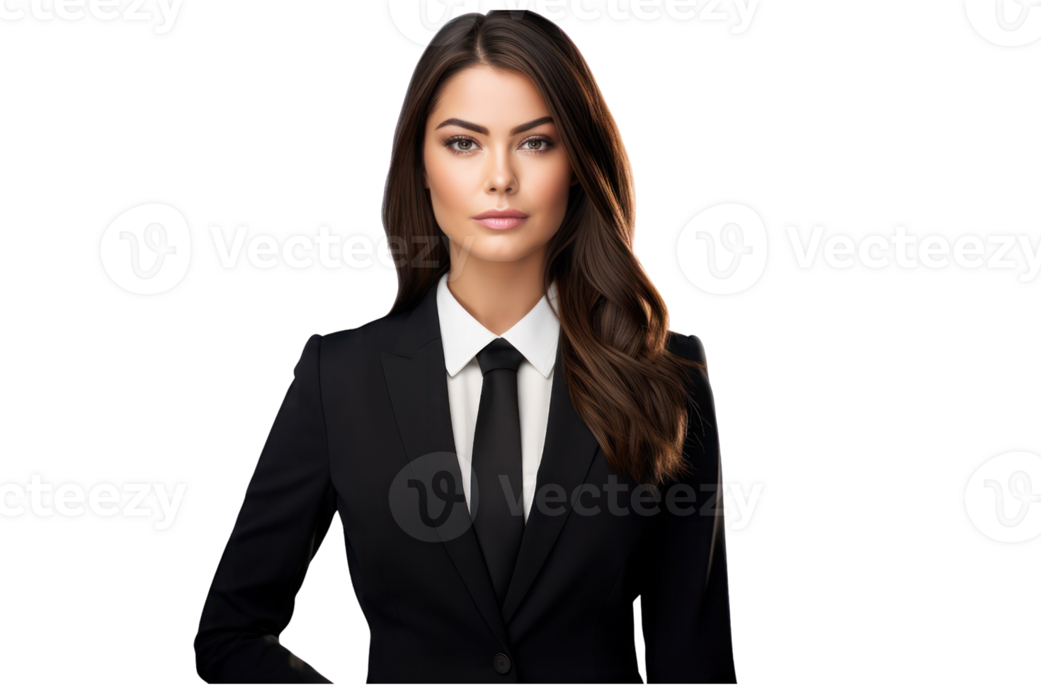AI generated good looking business woman isolated on transparent background png