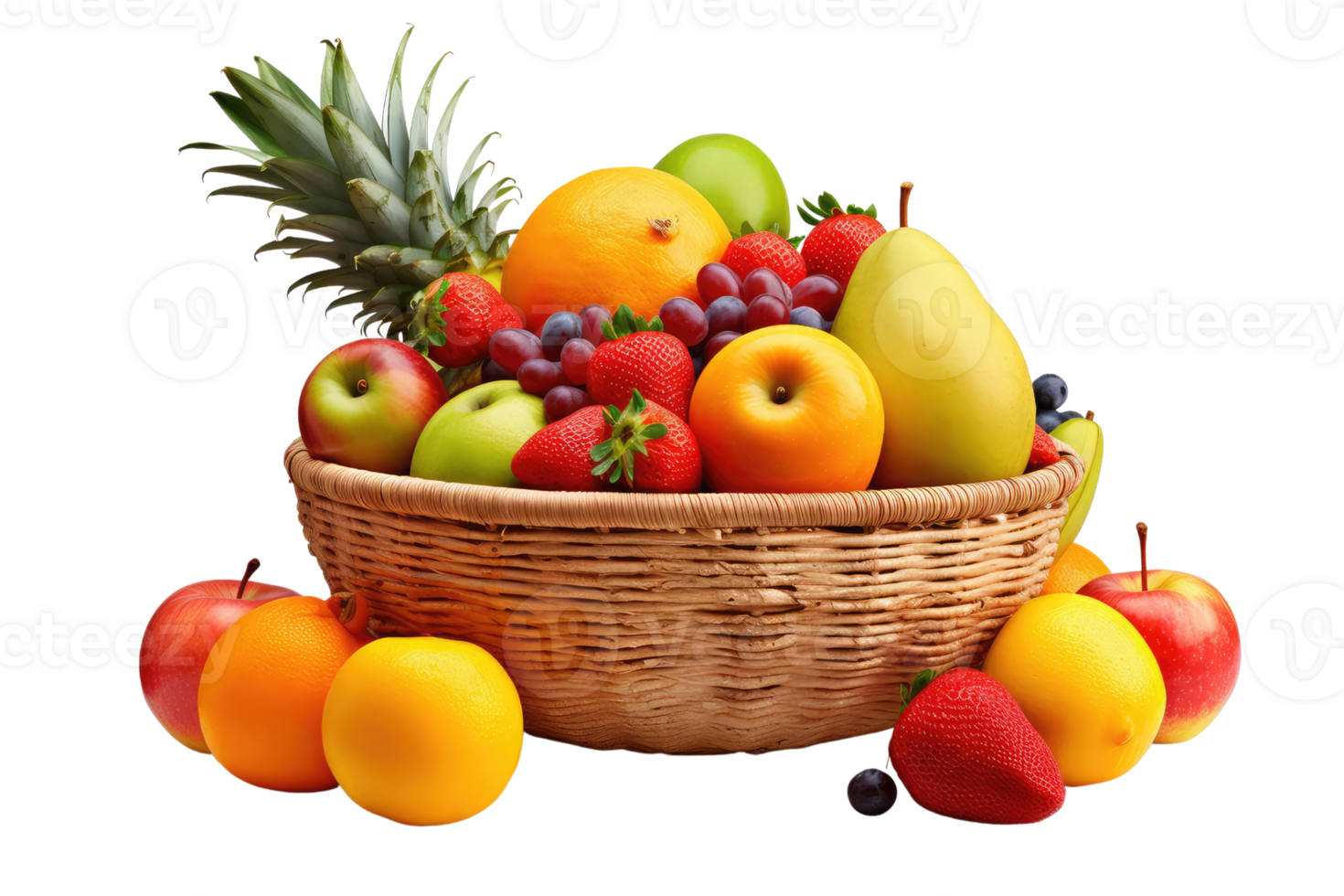 ai gegenereerd mand van gezond fruit Aan geïsoleerd transparant achtergrond png