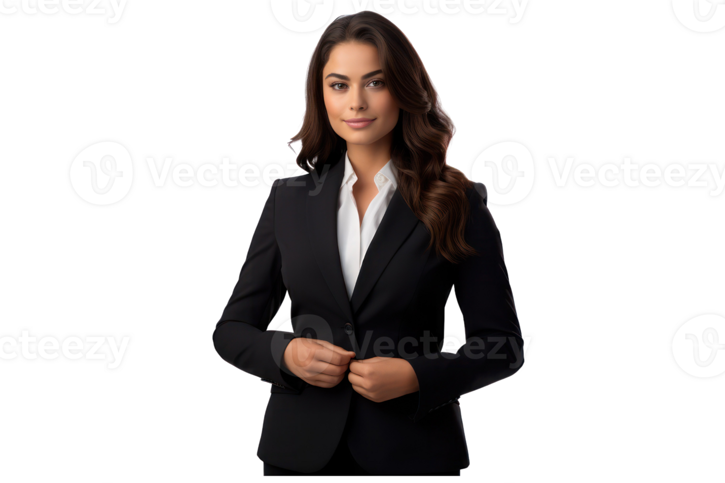 AI generated good looking business woman isolated on transparent background png