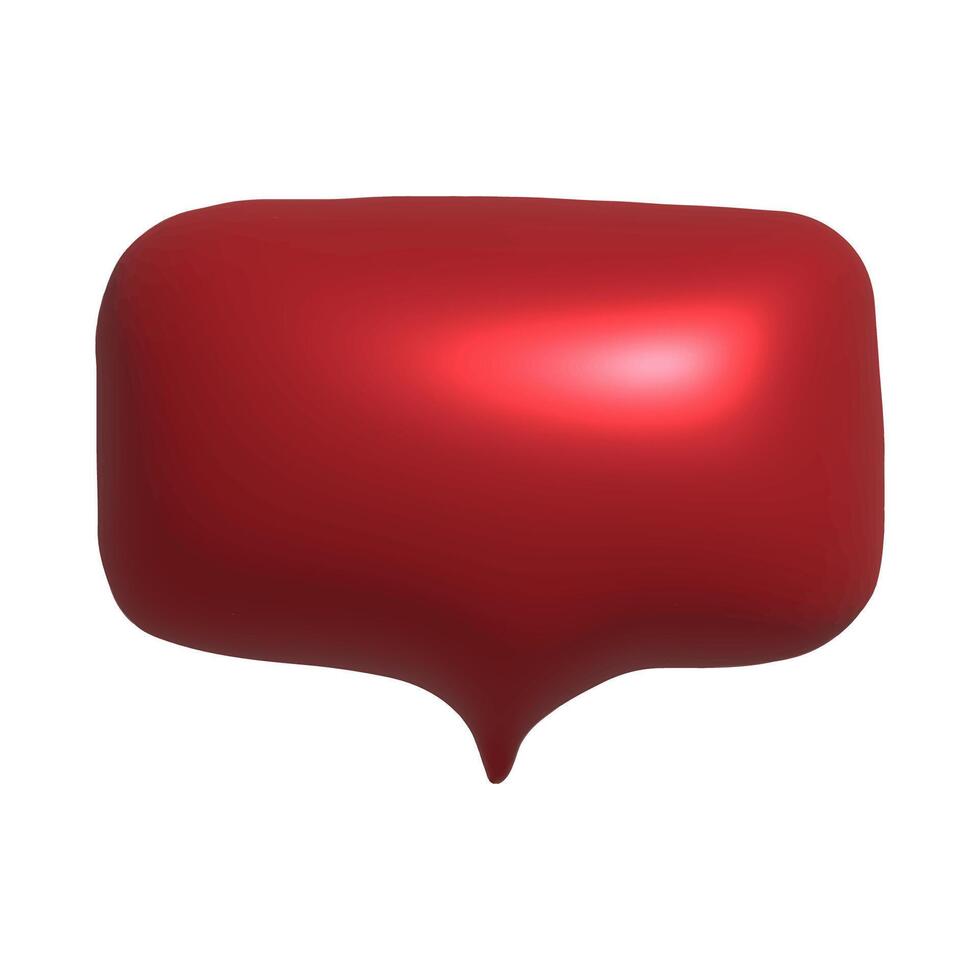 Red Shiny Speech Bubble Render Illustrating Online Communication Concept vector