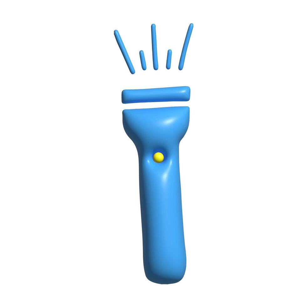 Illustration of a Blue Handheld Flashlight Emitting Light vector