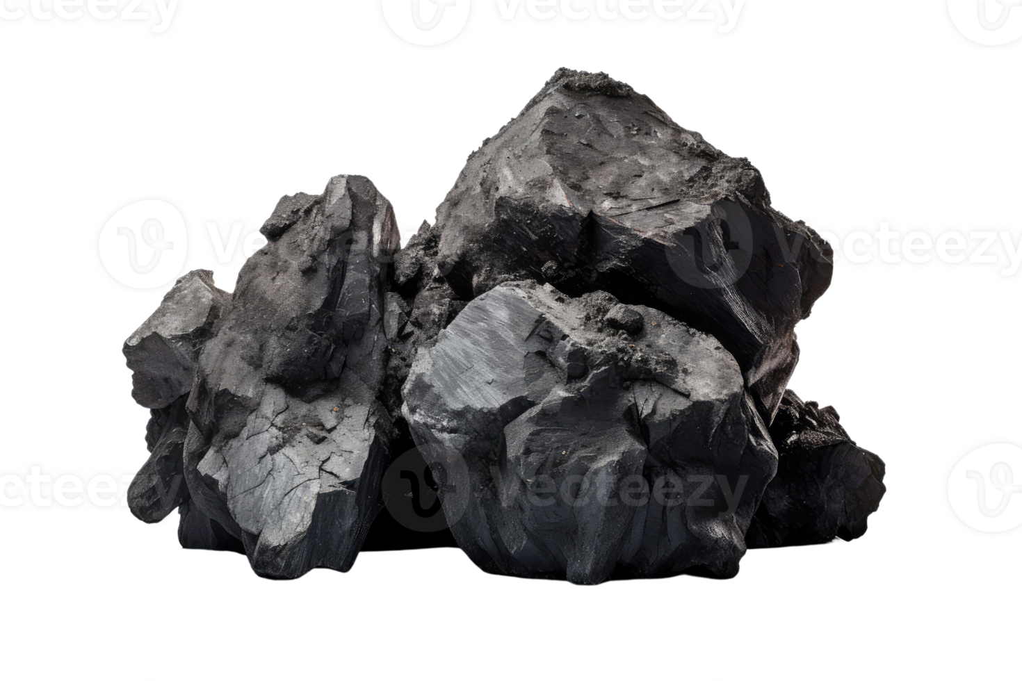 AI generated raw coal on an isolated transparent background png