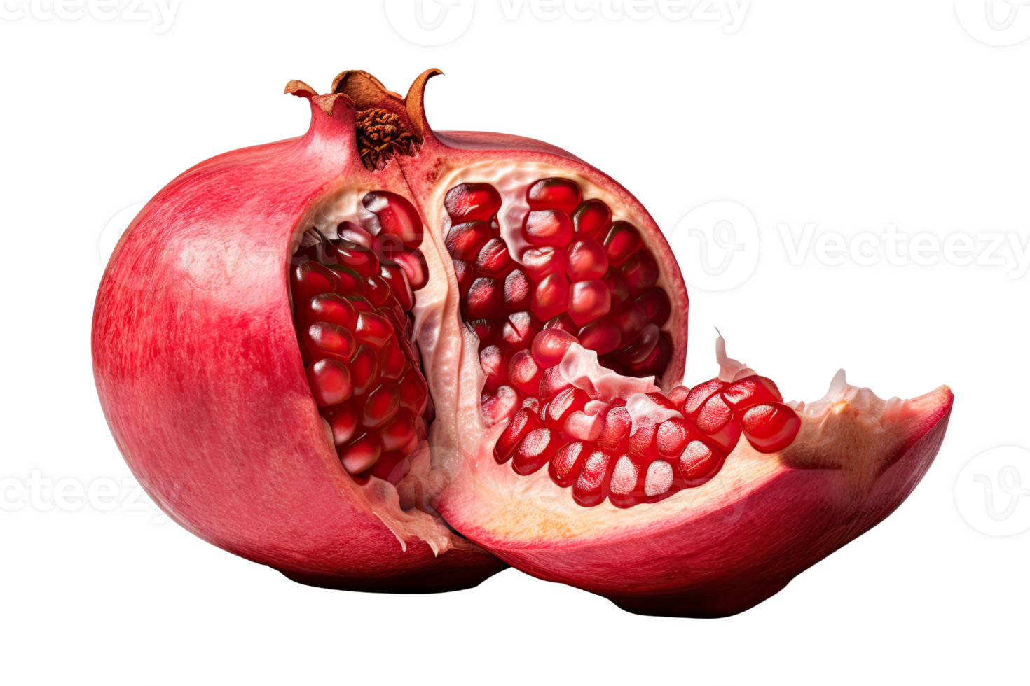 AI generated pomegranate on an isolated transparent background png