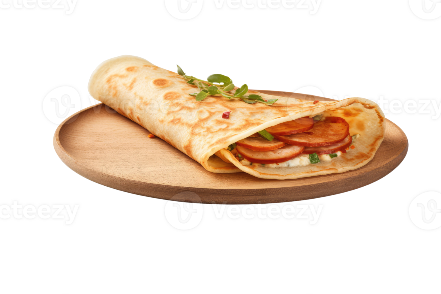 AI generated south indian breakfast dosa on an isolated transparent background png