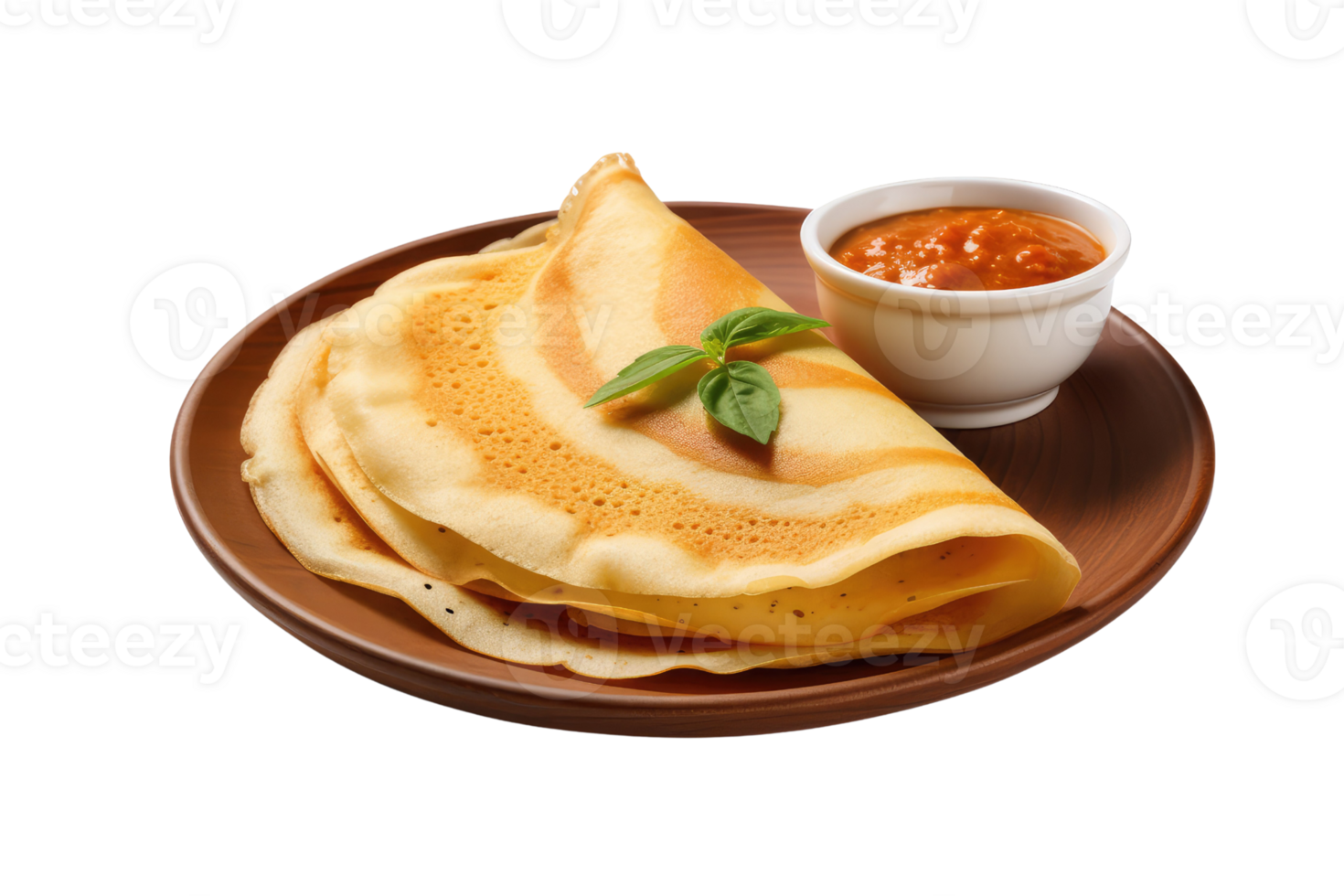 AI generated south indian breakfast dosa on an isolated transparent background png