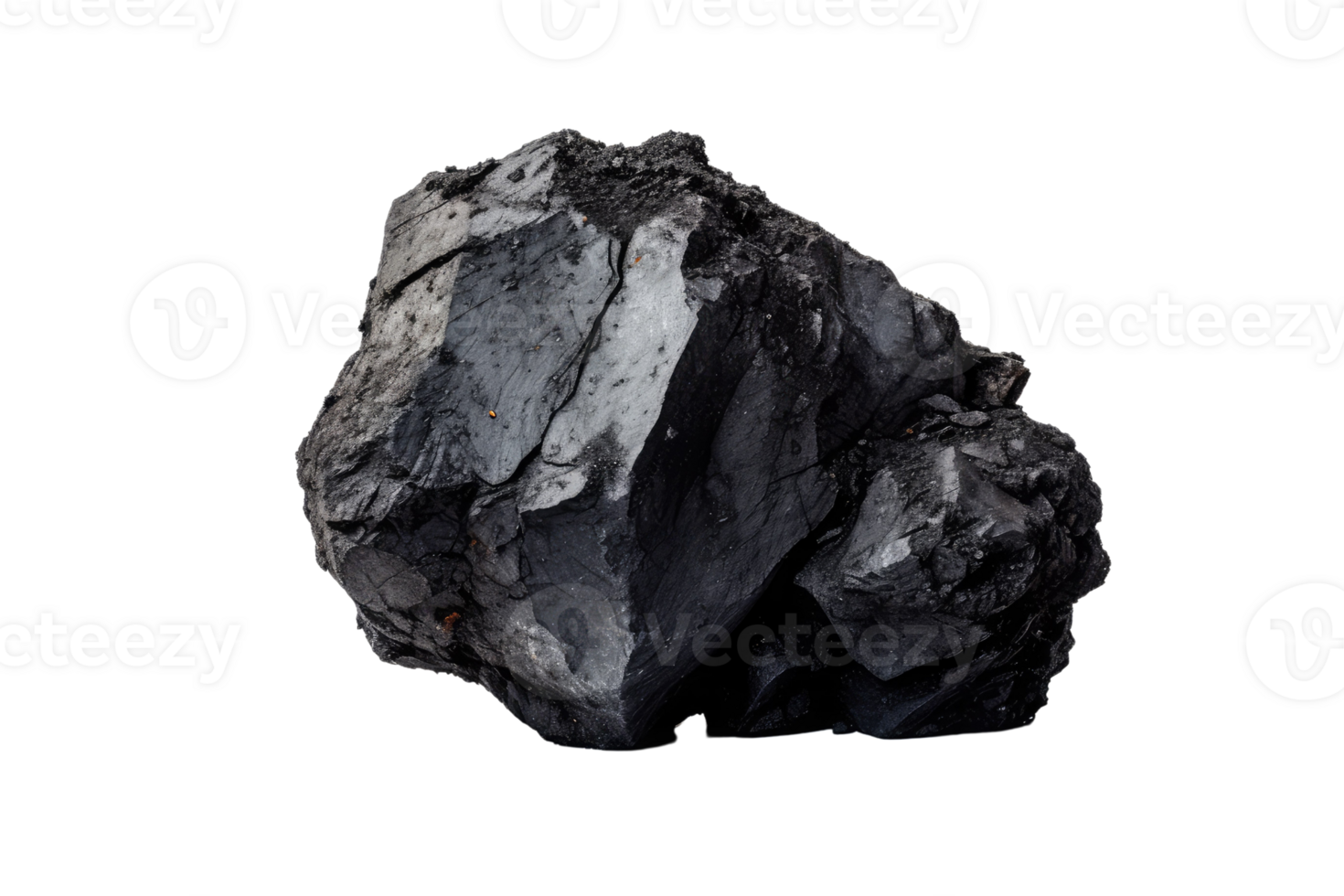 AI generated raw coal on an isolated transparent background png