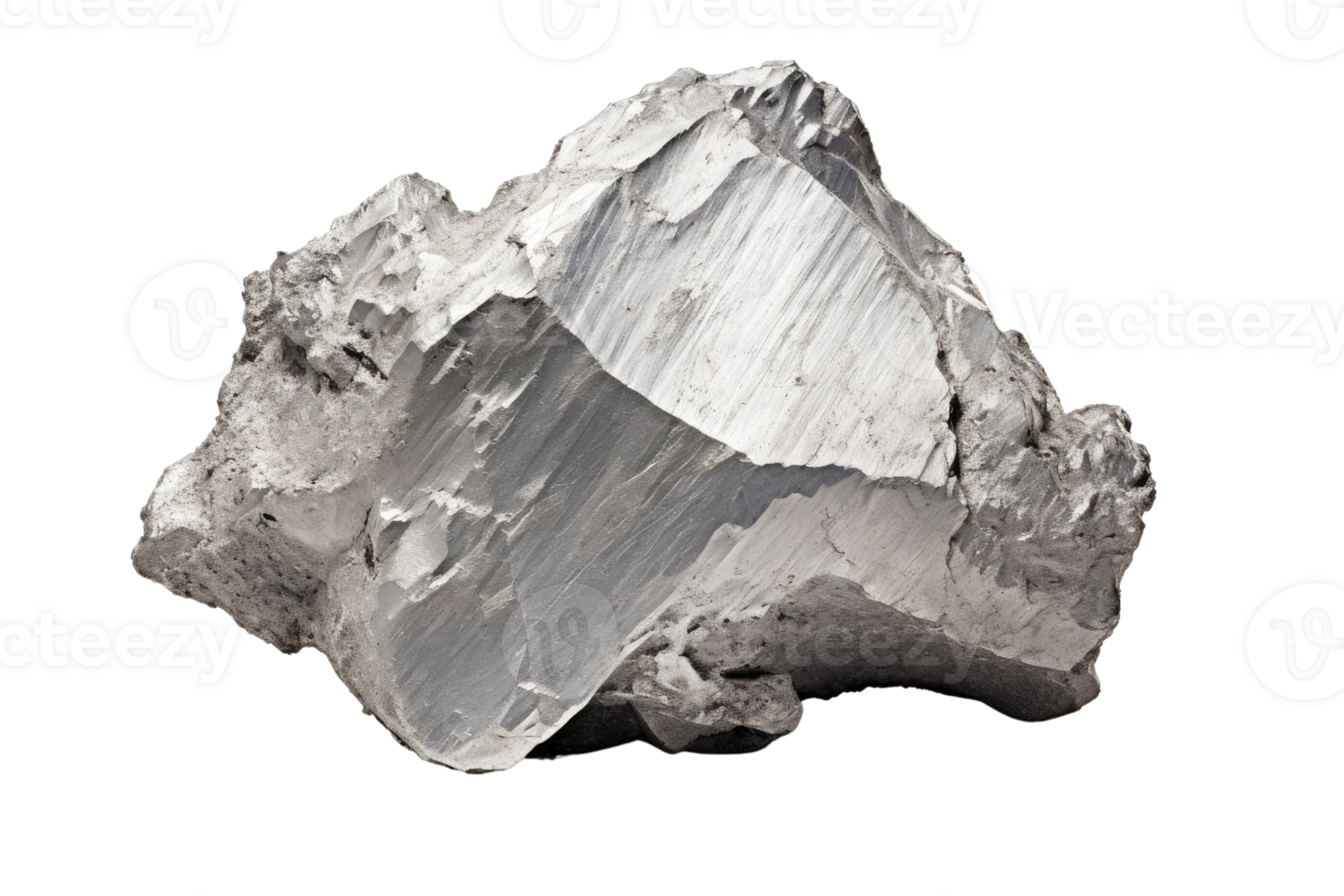 AI generated raw silver on an isolated transparent background png