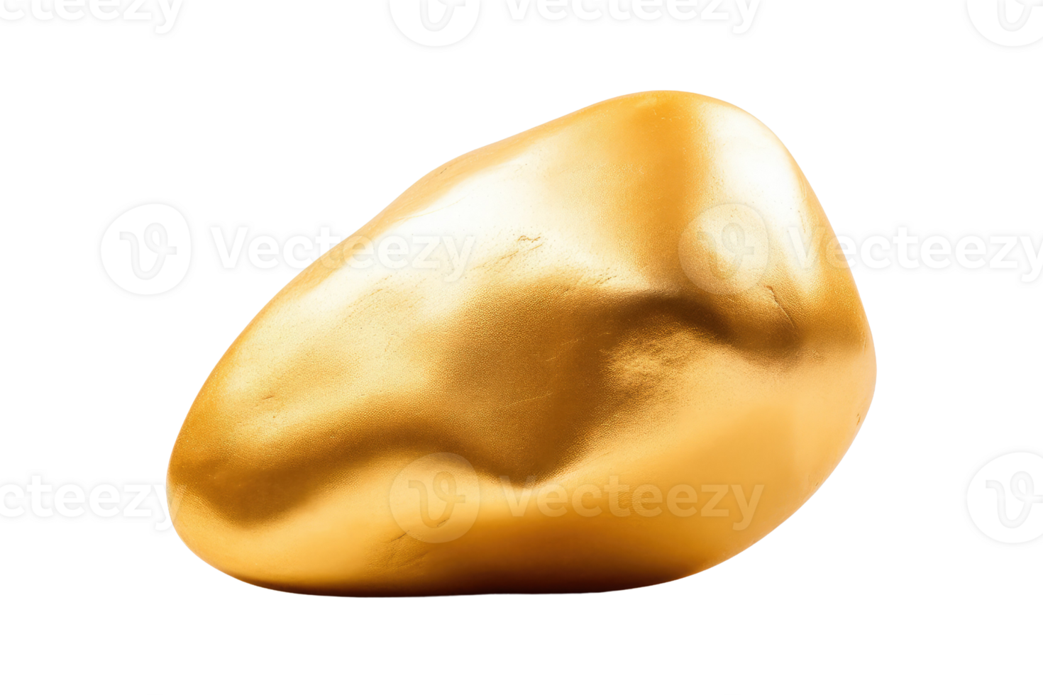 AI generated gold stone on an isolated transparent background png