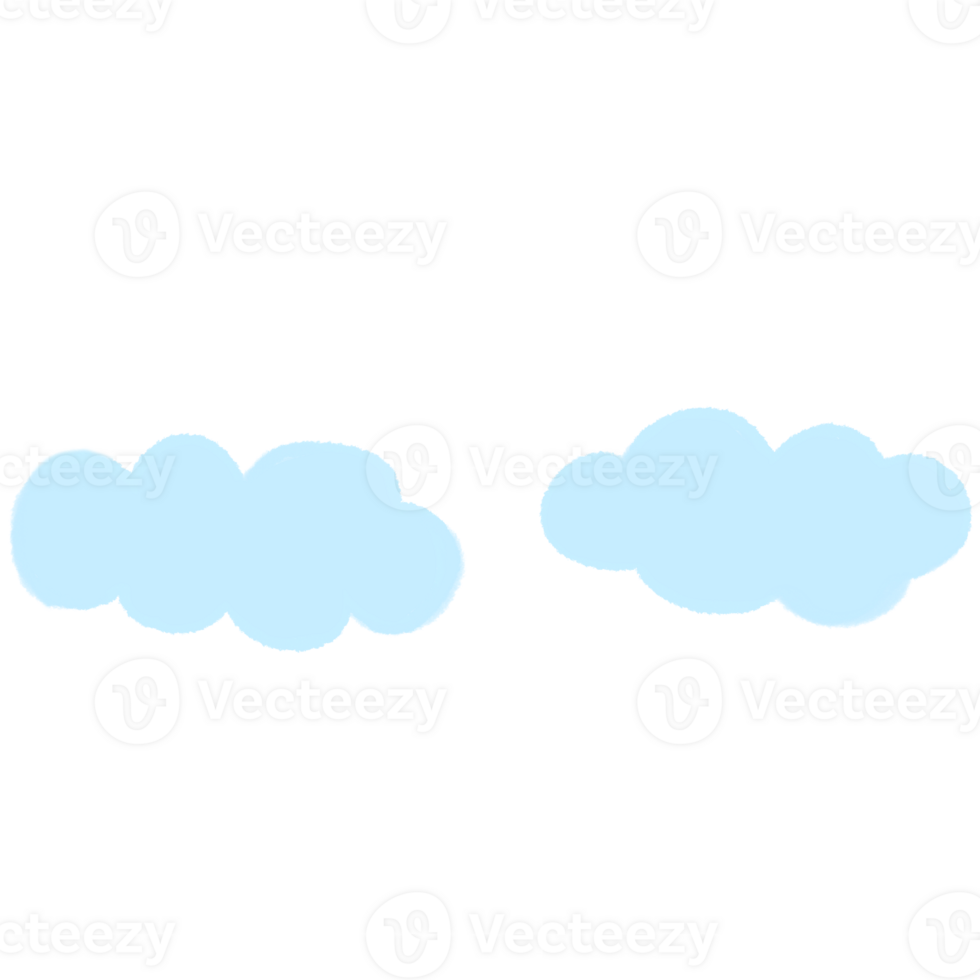 two blue clouds on a transparent background png