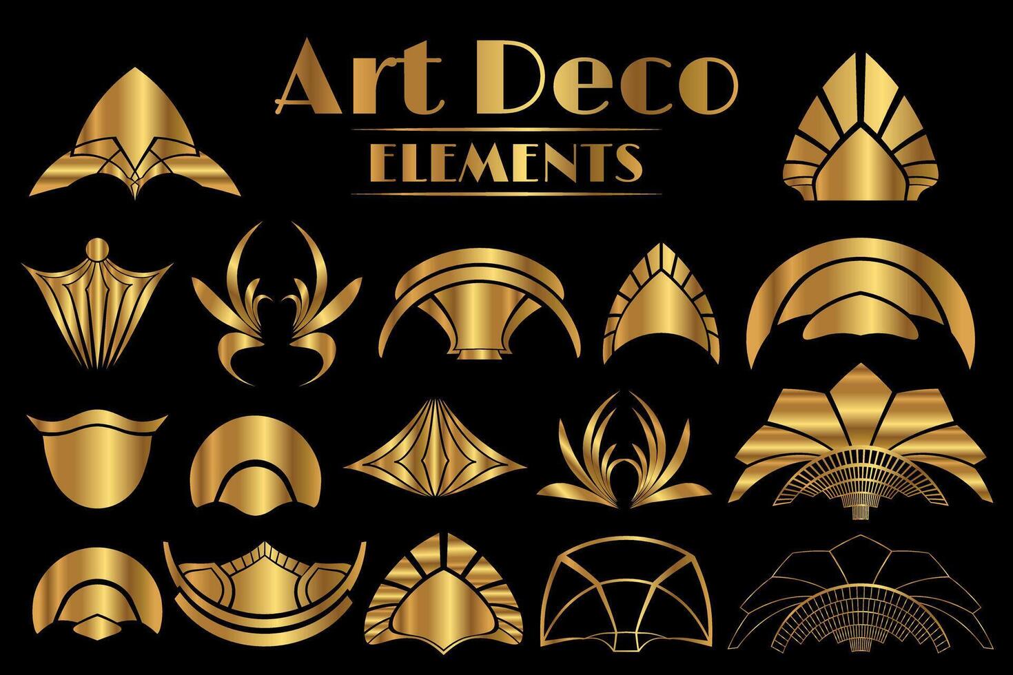 Art Deco Ornaments and Decoration Elements vector