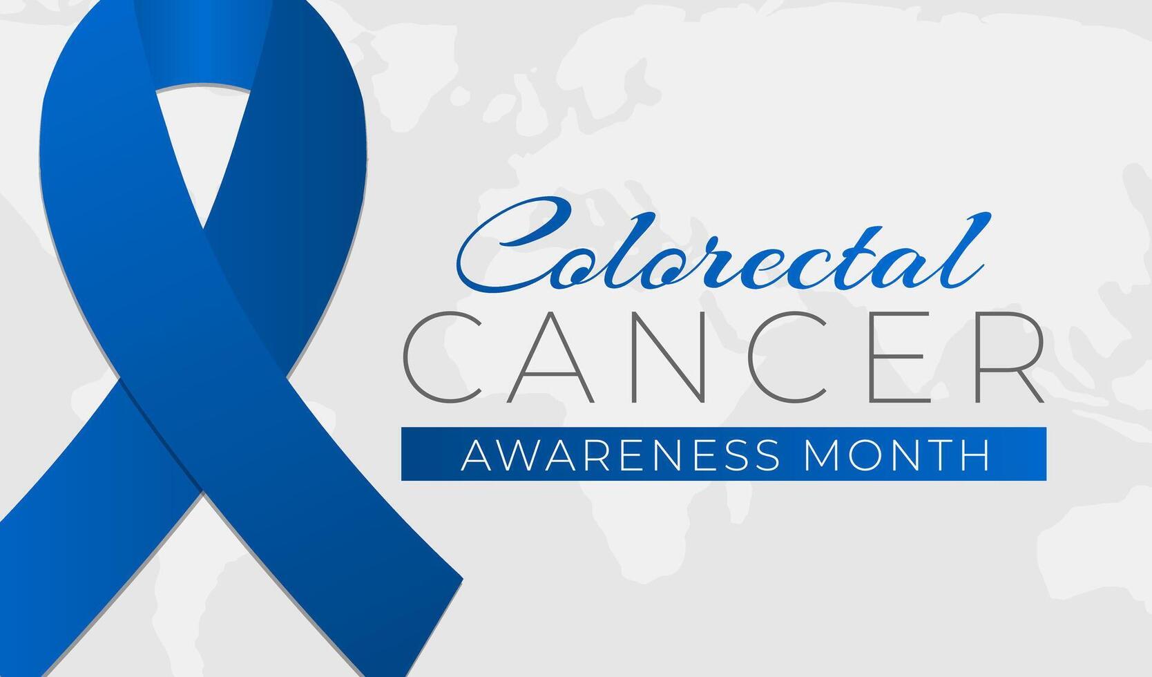 colorrectal cáncer conciencia mes antecedentes ilustración bandera vector