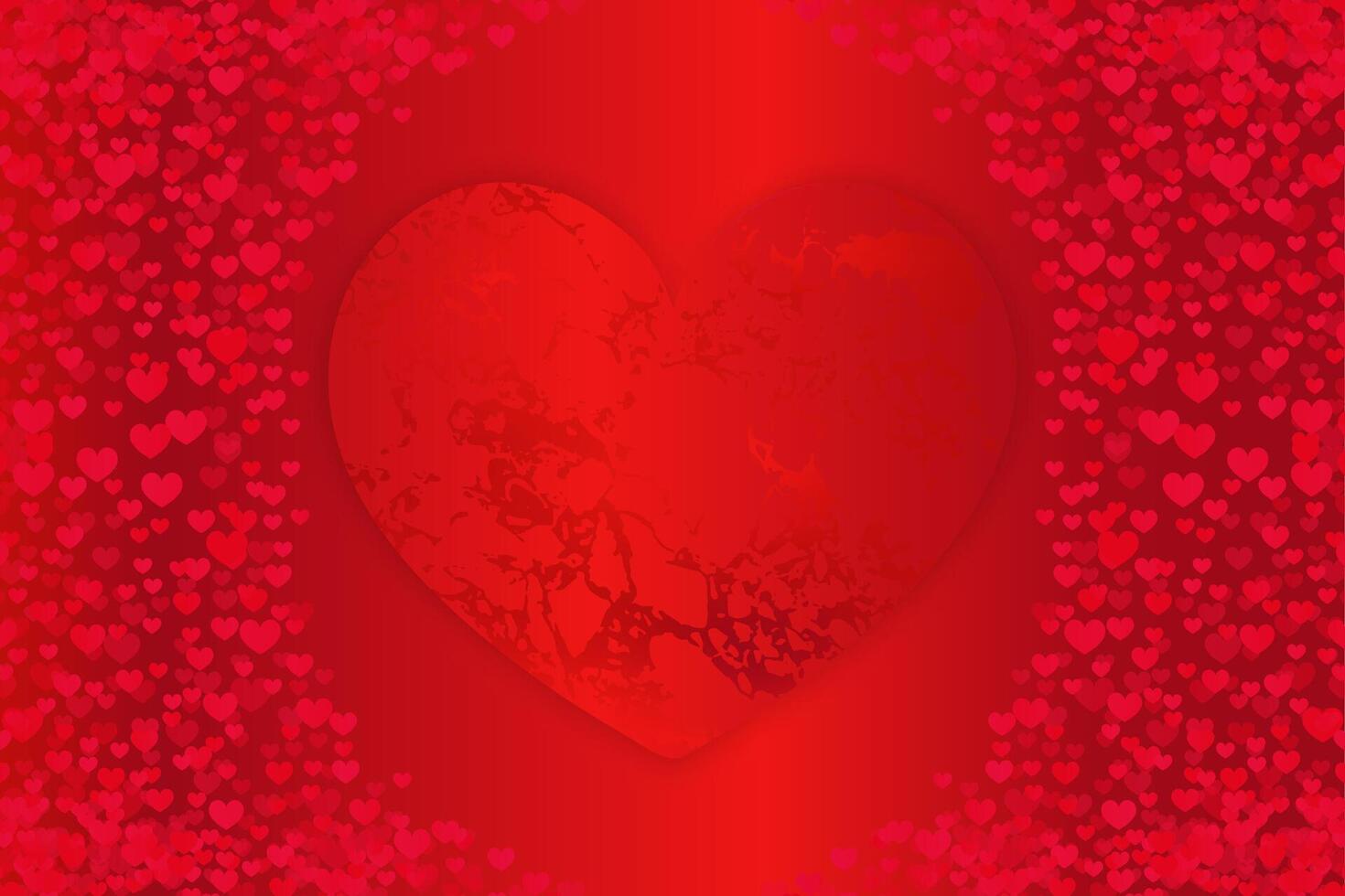 Red Valentine Day Background with Hearts vector