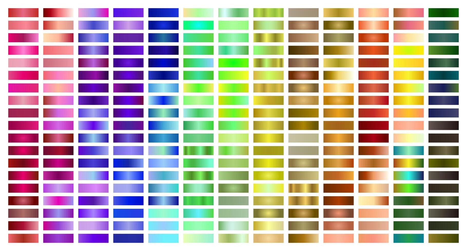 Metal Gradient Collection of Every Color Swatches vector