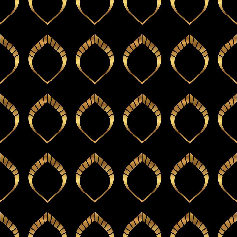 Clean Black Gold Elegant Art Deco Pattern Design vector