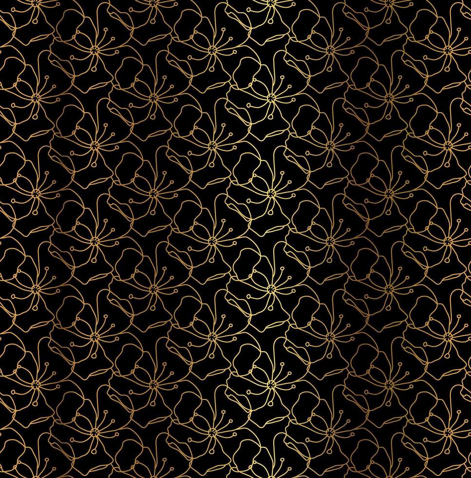 oro negro resumen contorno floral modelo antecedentes vector