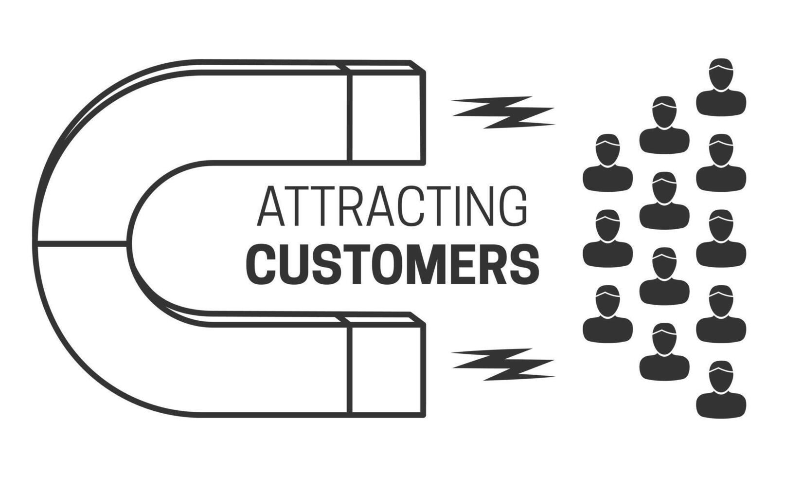 Attracting Customers Outline Banner Background vector