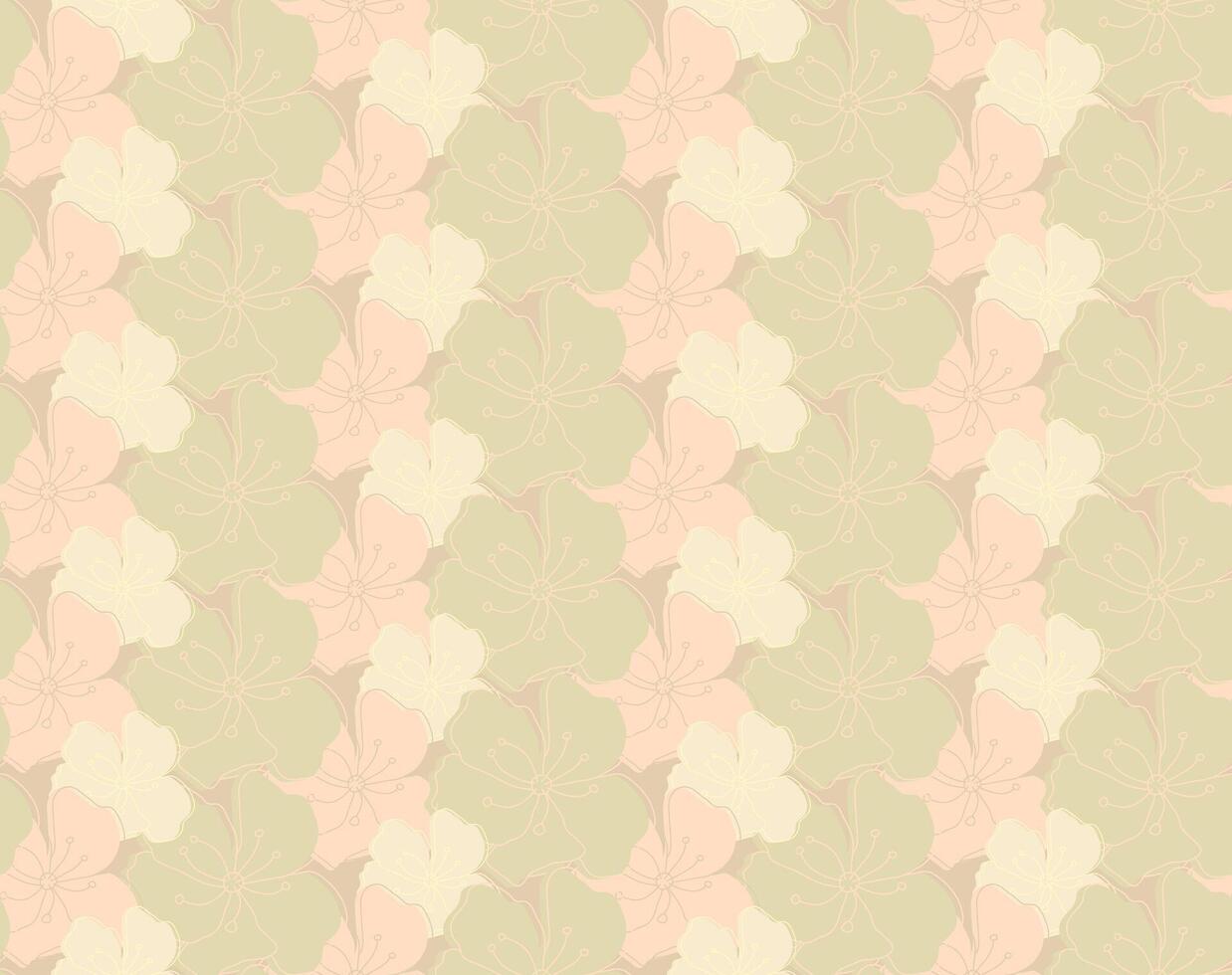 Tan Floral Pattern Background vector