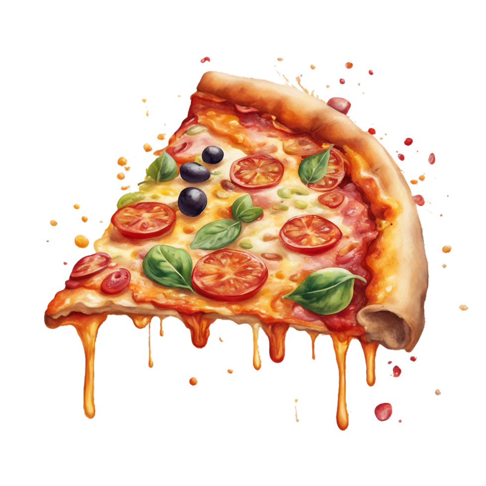 AI generated pizza with salami and cheese png