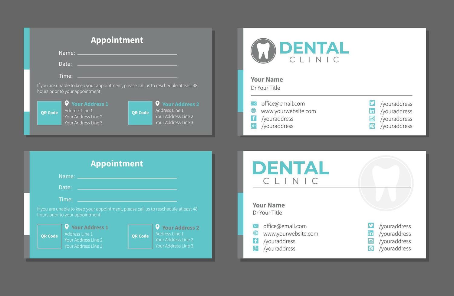 Dental Dentist Business Card vector