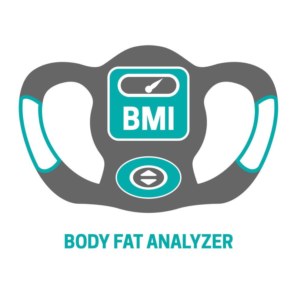 bmi cuerpo grasa analizador icono ilustración aislado vector