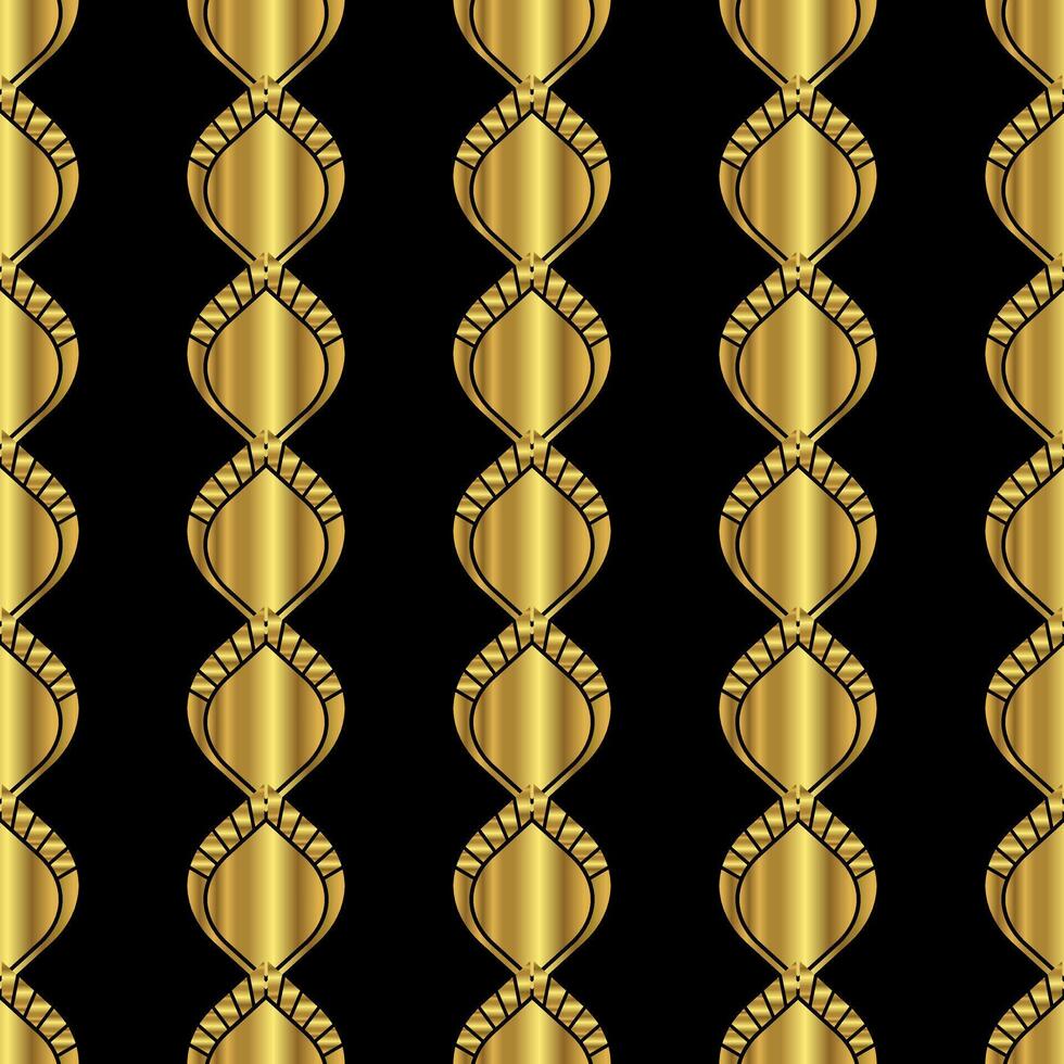 Vertical Black Gold Elegant Art Deco Pattern Design vector