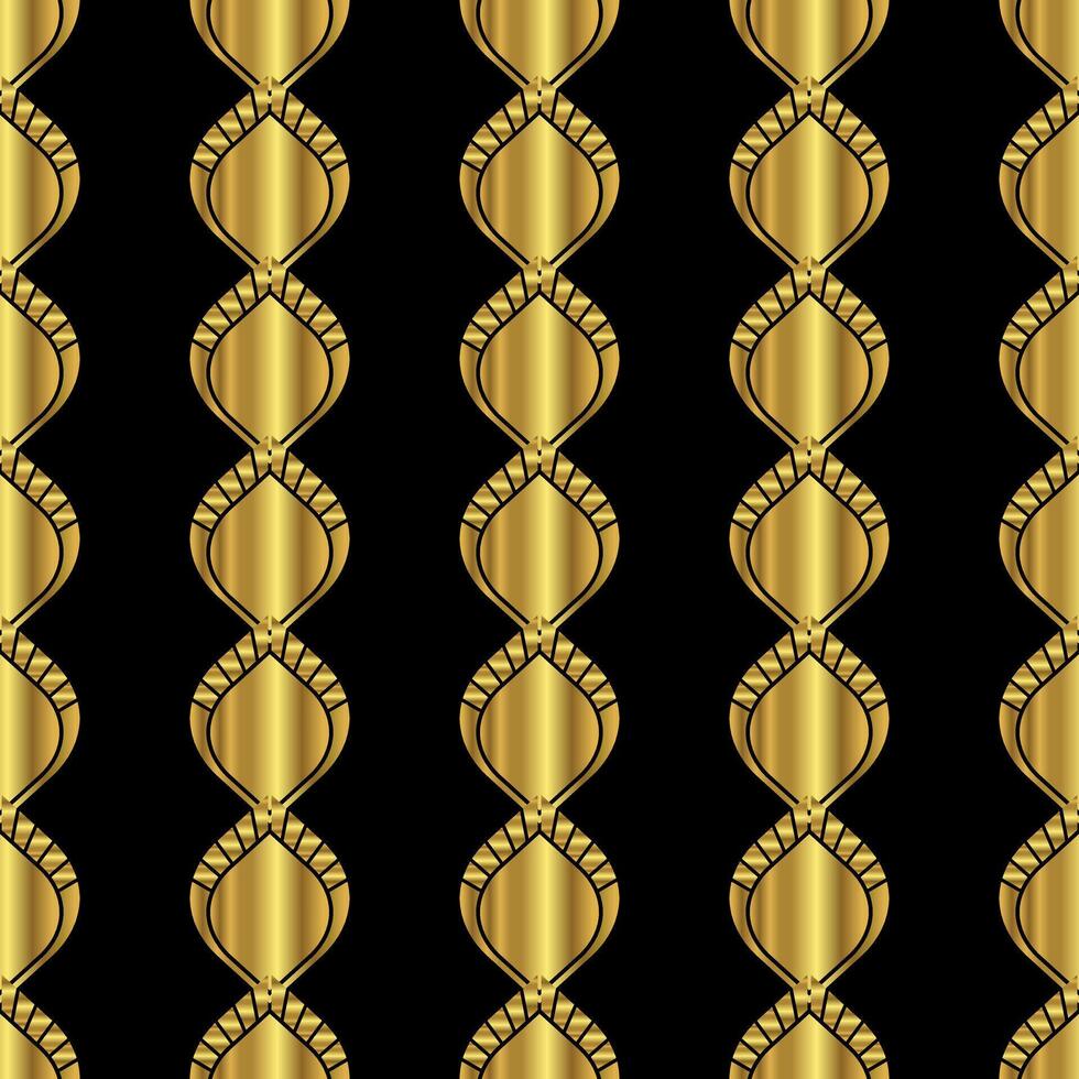 vertical negro oro elegante Arte deco modelo diseño vector