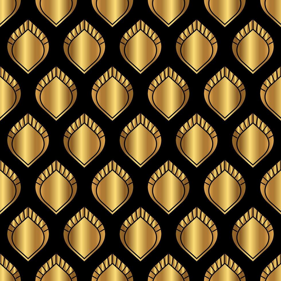 Black and Gold Art Deco Seamless Pattern Design vector