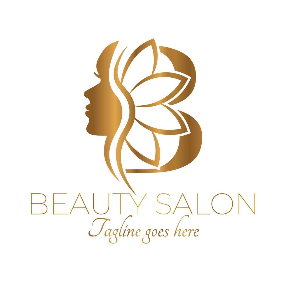 oro si letra inicial belleza marca logo diseño vector