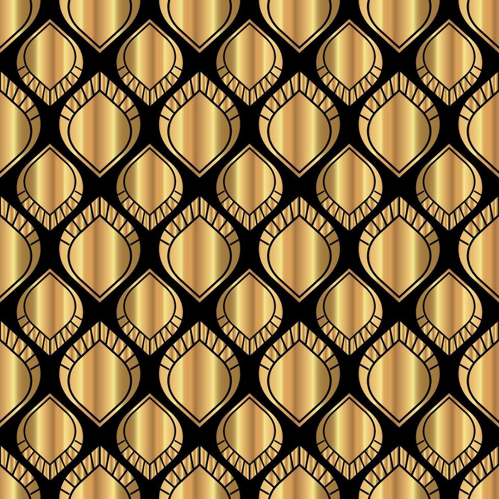Shiny Gold Elegant Art Deco Vintage Pattern Design vector