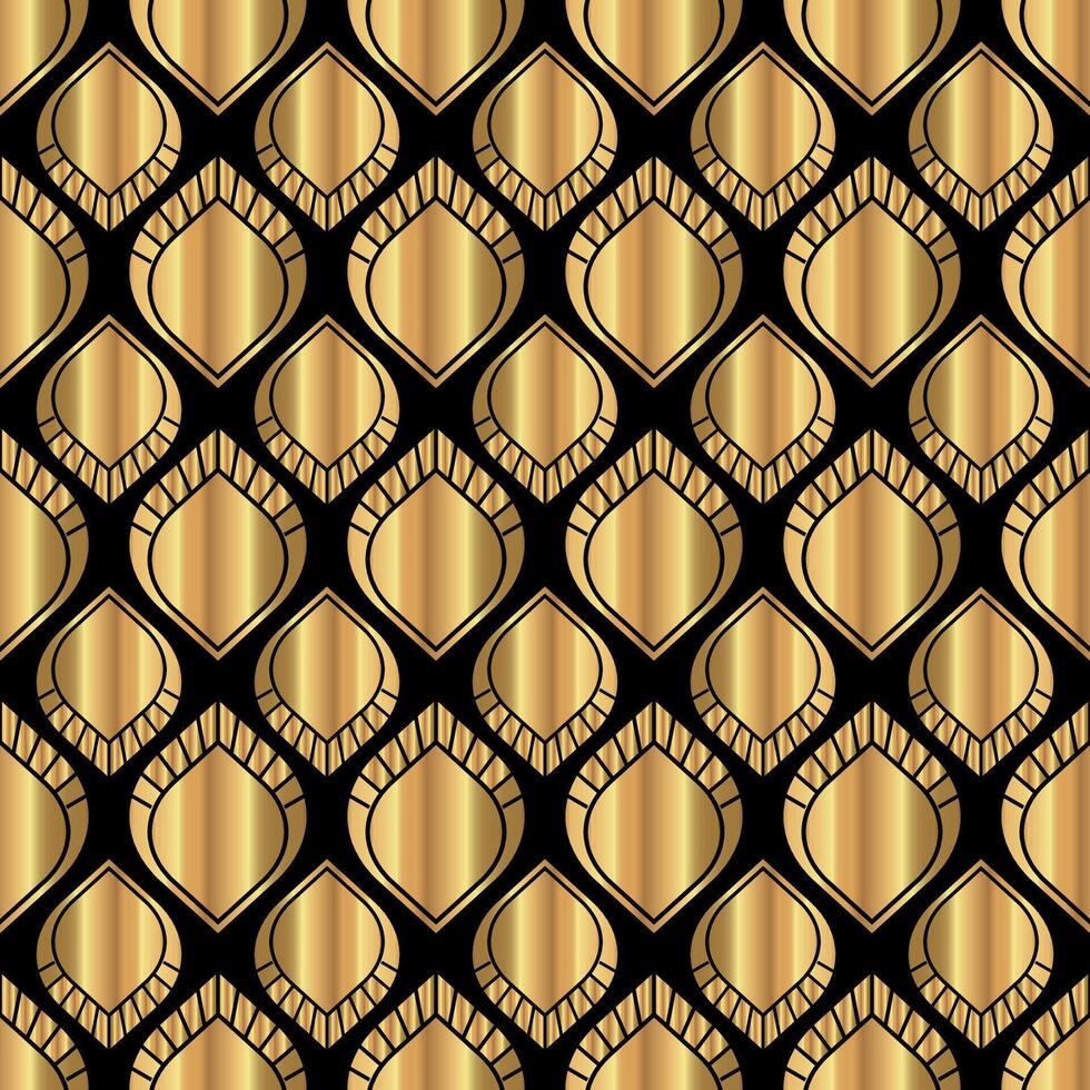 brillante oro elegante Arte deco Clásico modelo diseño vector