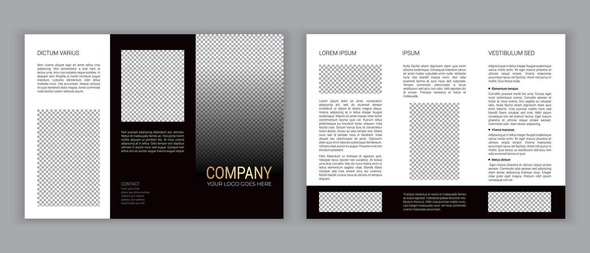 Elegant Minimal Tri Fold Brochure Template vector