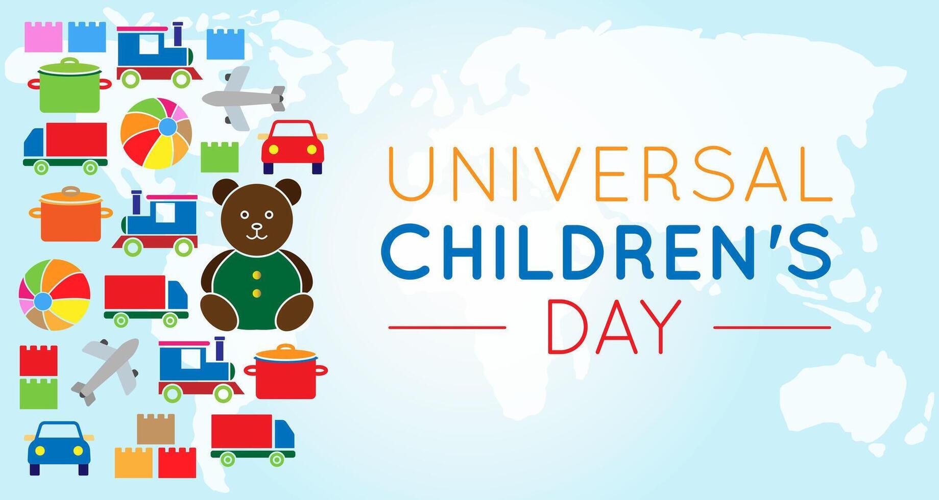 Universal Children's Day Background Illustration with Colorful Toys vector