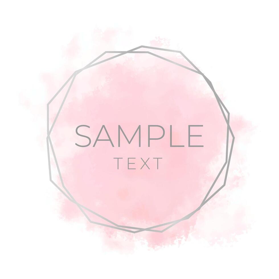 Pink Silver Watercolor Frame Background Illustration vector