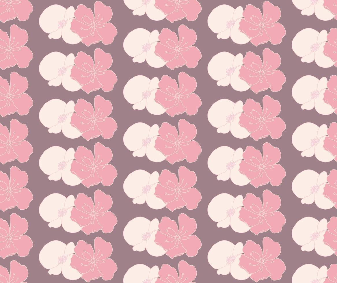 Pink Floral Seamless Pattern vector