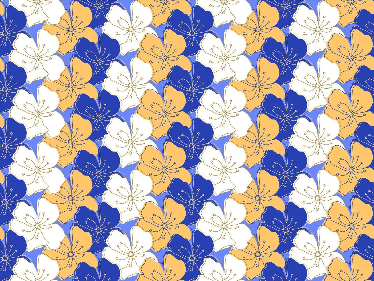 azul vistoso retro estilo floral modelo antecedentes vector